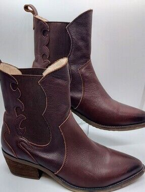 GeeWawa Womens 8 Genuine Leather Western Boots